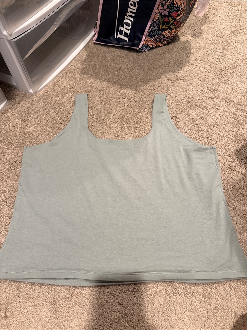 Old Navy Light Sage Square-Neck Tank Top